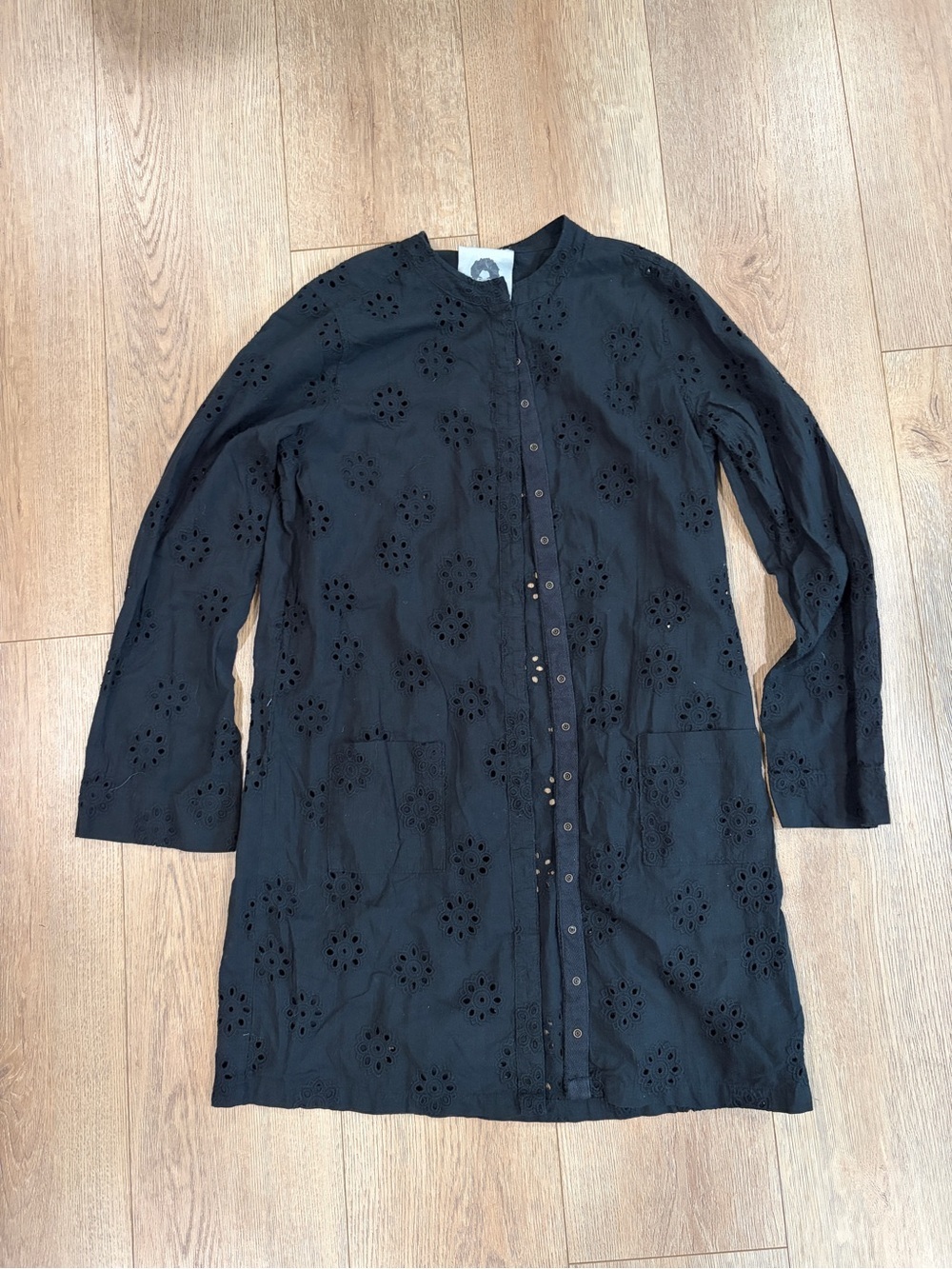 Patrick Robinson for Target Black Eyelet Tunic Dress Cover Up Large